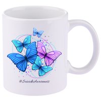 Suicide Awareness Butterfly 11oz C Handle Ceramic Mug