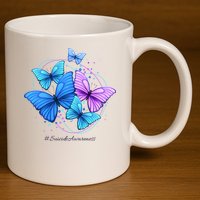 Suicide Awareness Butterfly 11oz C Handle Ceramic Mug