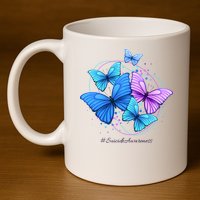 Suicide Awareness Butterfly 11oz C Handle Ceramic Mug