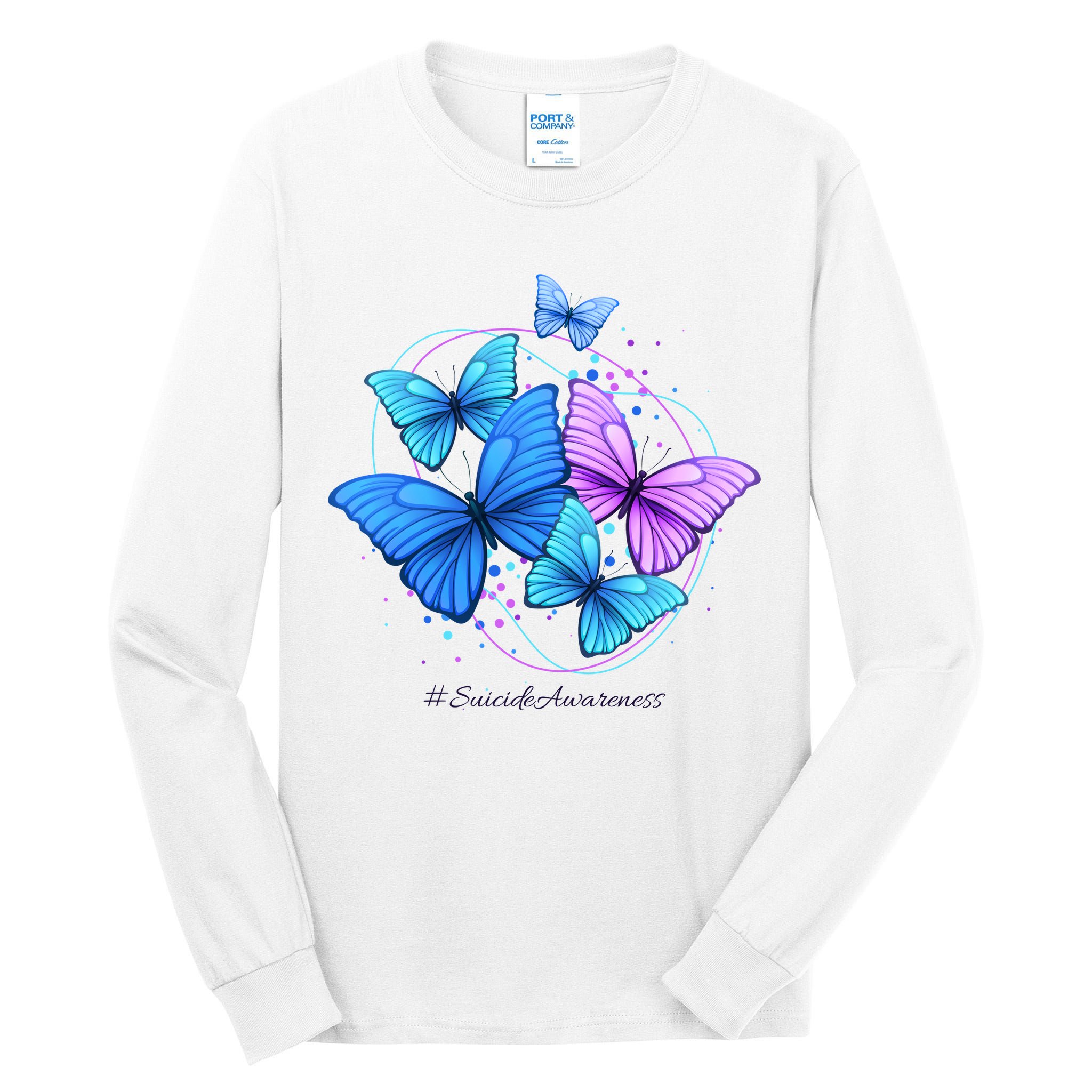 Suicide Awareness Butterfly Tall Long Sleeve T-Shirt