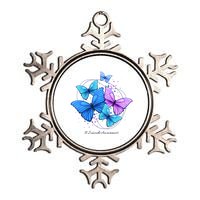 Suicide Awareness Butterfly Metallic Star Ornament