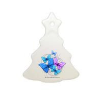 Suicide Awareness Butterfly Ceramic Tree Ornament