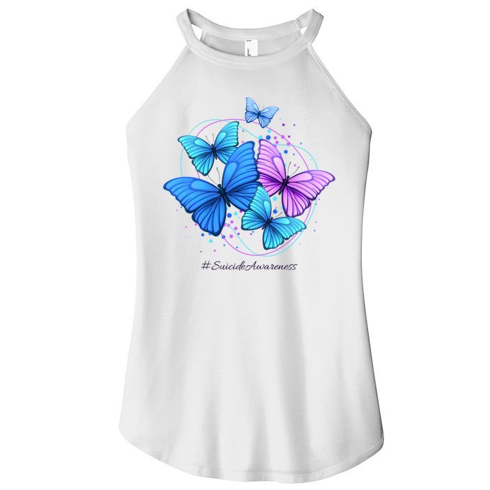 Suicide Awareness Butterfly Women's Perfect Tri Rocker Tank