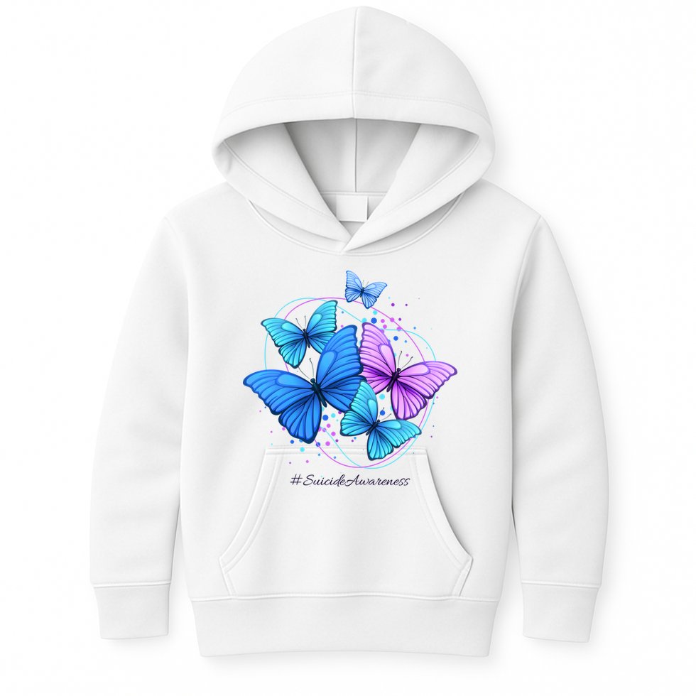 Suicide Awareness Butterfly Kids Hoodie