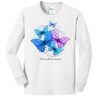 Suicide Awareness Butterfly Kids Long Sleeve Shirt