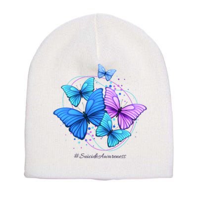 Suicide Awareness Butterfly Short Acrylic Beanie