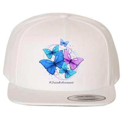 Suicide Awareness Butterfly Wool Snapback Cap