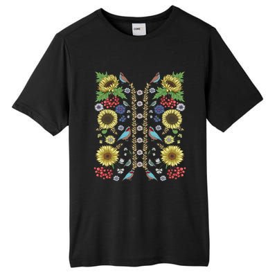 Sunflower And Birds Cute Floral Vintage Ukrainian Vyshyvanka Great Gift Tall Fusion ChromaSoft Performance T-Shirt