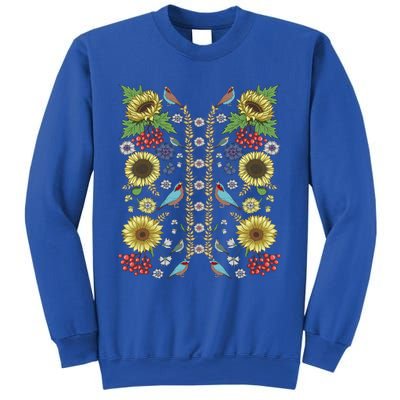 Sunflower And Birds Cute Floral Vintage Ukrainian Vyshyvanka Great Gift Sweatshirt