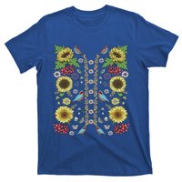 Sunflower And Birds Cute Floral Vintage Ukrainian Vyshyvanka Great Gift T-Shirt