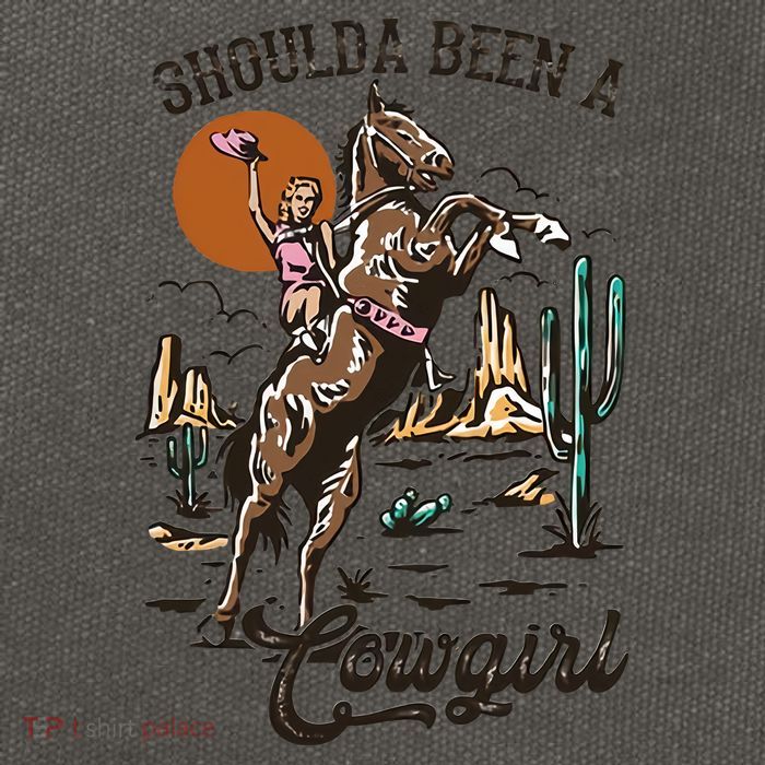 Should A Been A Cowgirl Riding Horse Horsing Western Retro Cotton Canvas Backpack