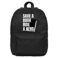 Save a book ride a nerd 16 in Basic Backpack