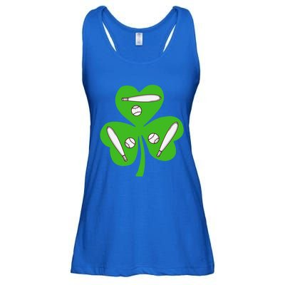 Shamrock American Baseball St Patrick's Day Funny Gift Ladies Essential Flowy Tank