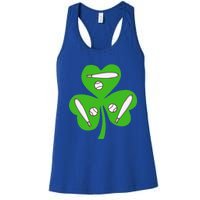 Shamrock American Baseball St Patrick's Day Funny Gift Women's Racerback Tank