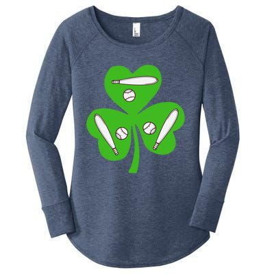 Shamrock American Baseball St Patrick's Day Funny Gift Women's Perfect Tri Tunic Long Sleeve Shirt