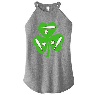 Shamrock American Baseball St Patrick's Day Funny Gift Women’s Perfect Tri Rocker Tank