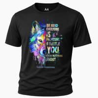 Suicide Awareness Be Kind Everyone Is Fighting A Battle Wolf Cooling Performance Crew T-Shirt