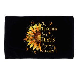 Sunflower And Butterfly Design For Christian Teachers Microfiber Hand Towel