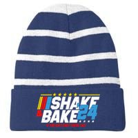 Shake And Bake If You Aint First Youre Last Striped Beanie with Solid Band