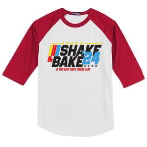 Shake And Bake If You Aint First Youre Last Kids Colorblock Raglan Jersey