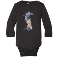 Shoebill African Bird Aztec Mayan Bird Lover Cool Baby Long Sleeve Bodysuit