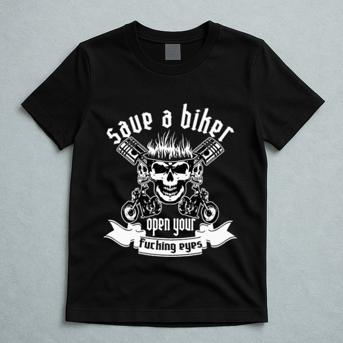 Save A Biker Open Your Fucking Eyes For Motorcycle Lovers T-Shirt