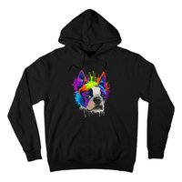 Splash Art Boston Terrier Dog Owner Gift Idea Dog Hoodie