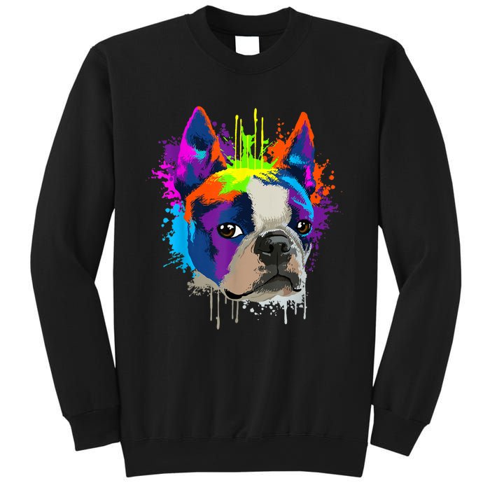 Splash Art Boston Terrier Dog Owner Gift Idea Dog Sweatshirt