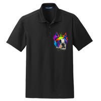 Splash Art Boston Terrier Dog Owner Gift Idea Dog Dry Zone Grid Polo