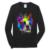 Splash Art Boston Terrier Dog Owner Gift Idea Dog Tall Long Sleeve T-Shirt