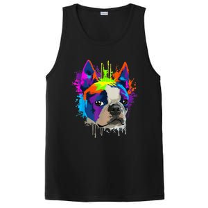 Splash Art Boston Terrier Dog Owner Gift Idea Dog PosiCharge Competitor Tank