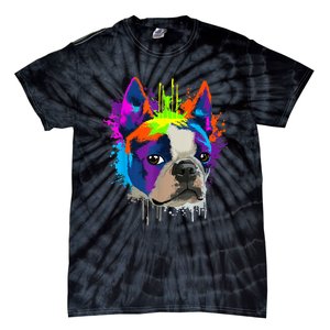 Splash Art Boston Terrier Dog Owner Gift Idea Dog Tie-Dye T-Shirt