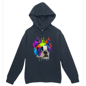 Splash Art Boston Terrier Dog Owner Gift Idea Dog Urban Pullover Hoodie