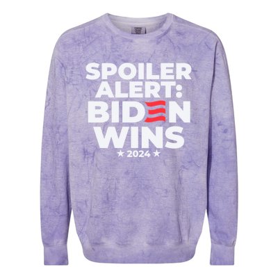 Spoiler Alert Biden Wins 2024 Presidential Election Gift Colorblast Crewneck Sweatshirt