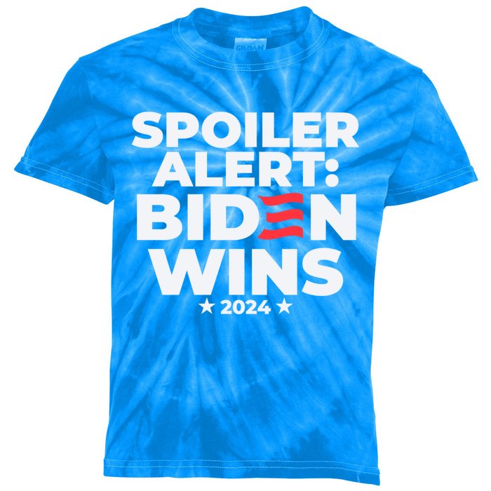 Spoiler Alert Biden Wins 2024 Presidential Election Gift Kids Tie-Dye T-Shirt