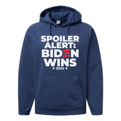 Spoiler Alert Biden Wins 2024 Presidential Election Gift Performance Fleece Hoodie