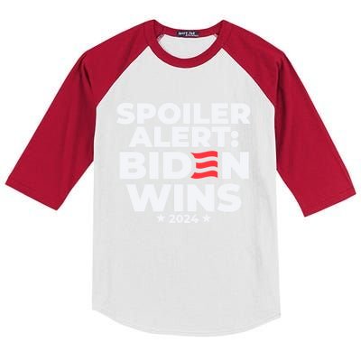 Spoiler Alert Biden Wins 2024 Presidential Election Gift Kids Colorblock Raglan Jersey