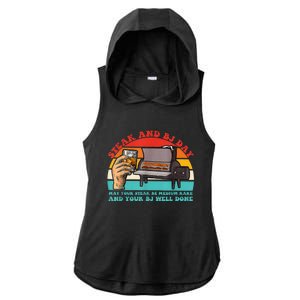 Steak And Bj Day Funny Retro Ladies PosiCharge Tri-Blend Wicking Draft Hoodie Tank