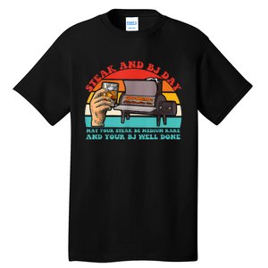 Steak And Bj Day Funny Retro Tall T-Shirt