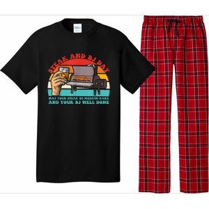 Steak And Bj Day Funny Retro Pajama Set