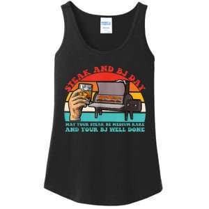 Steak And Bj Day Funny Retro Ladies Essential Tank