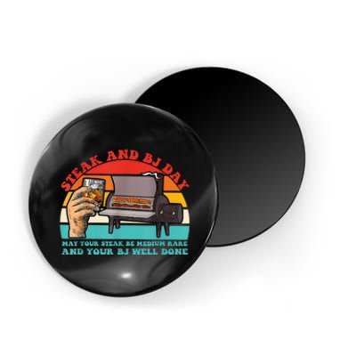 Steak And Bj Day Funny Retro Magnet