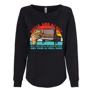 Steak And Bj Day Funny Retro Womens California Wash Sweatshirt