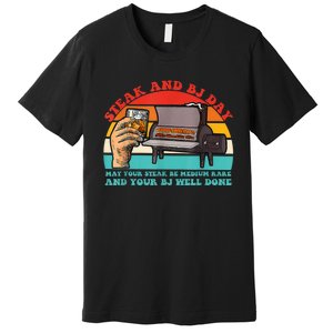 Steak And Bj Day Funny Retro Premium T-Shirt