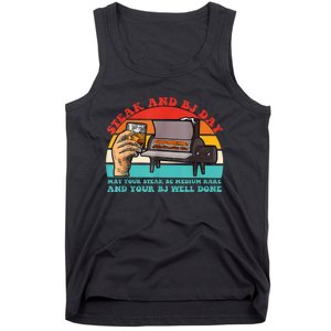 Steak And Bj Day Funny Retro Tank Top