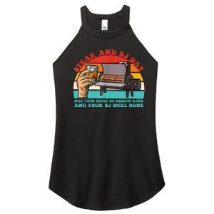 Steak And Bj Day Funny Retro Women's Perfect Tri Rocker Tank