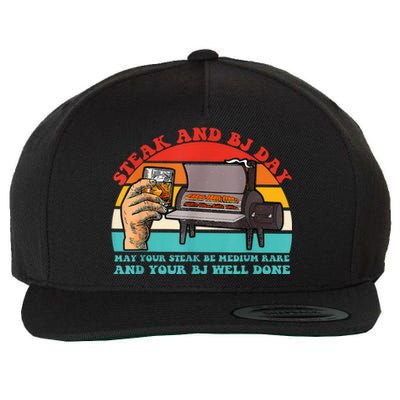 Steak And Bj Day Funny Retro Wool Snapback Cap