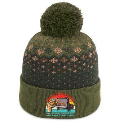 Steak And Bj Day Funny Retro The Baniff Cuffed Pom Beanie