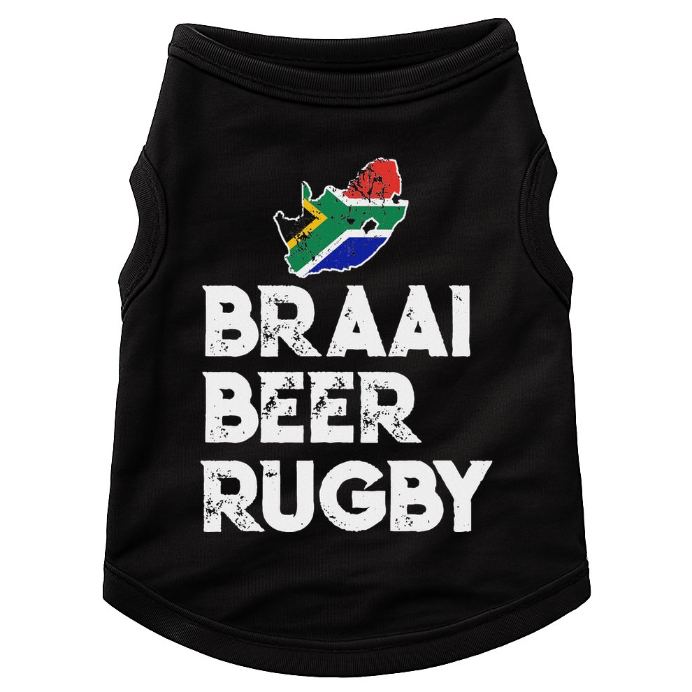 South African Braai Beer Rugby Flag Patriotic Doggie Tank