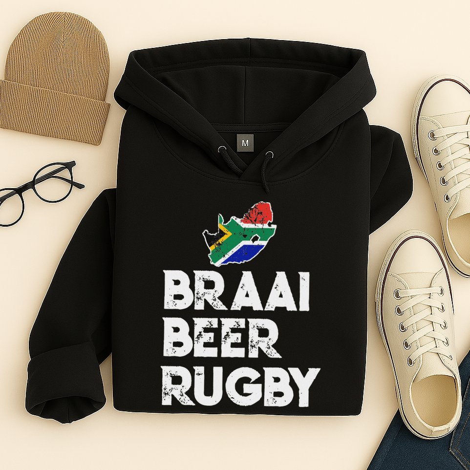 South African Braai Beer Rugby Flag Patriotic Hoodie
